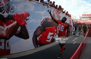 during a game at Raymond James Stadium on November 9, 2014 in Tampa, Florida.