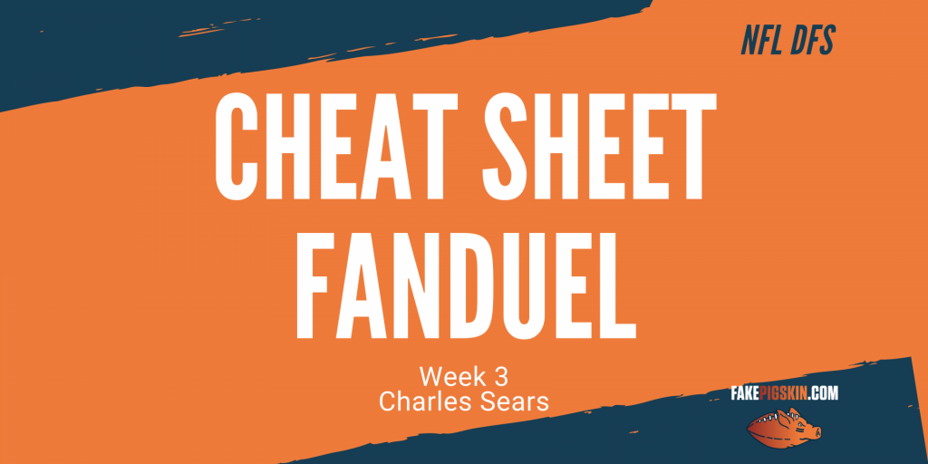 Charles Week 4 Cheat Sheet FanDuel